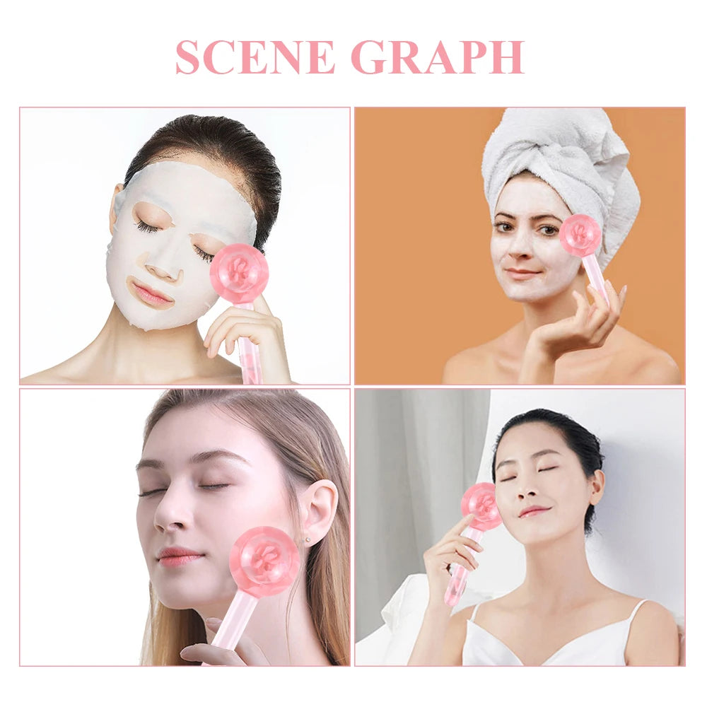 Facial Ice Globes Cryo Facial Roller for Hot & Cold Facial Massage 