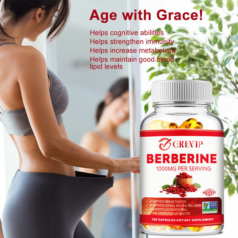 Berberine 1000Mg - Heart & Cardiovascular Health,Lower Blood Sugar & Cholesterol