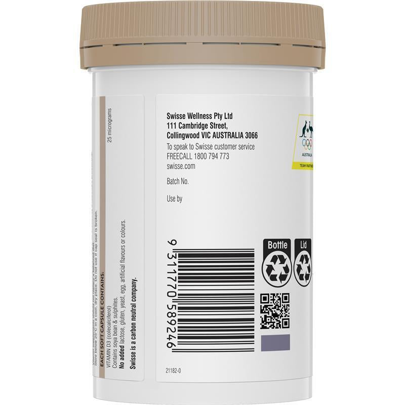 Swisse Vitamin D 250 Capsules