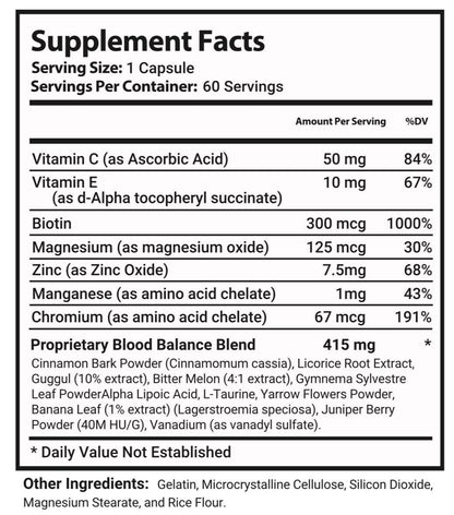 Sugar Balance Pills, Blood Sugar Balance Blood Sugar Support-60 Capsules