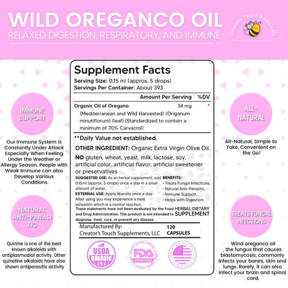 Wild Mediterranean Oil of Oregano, Immune, Respiratory 2 Fl. Oz. Bottle!