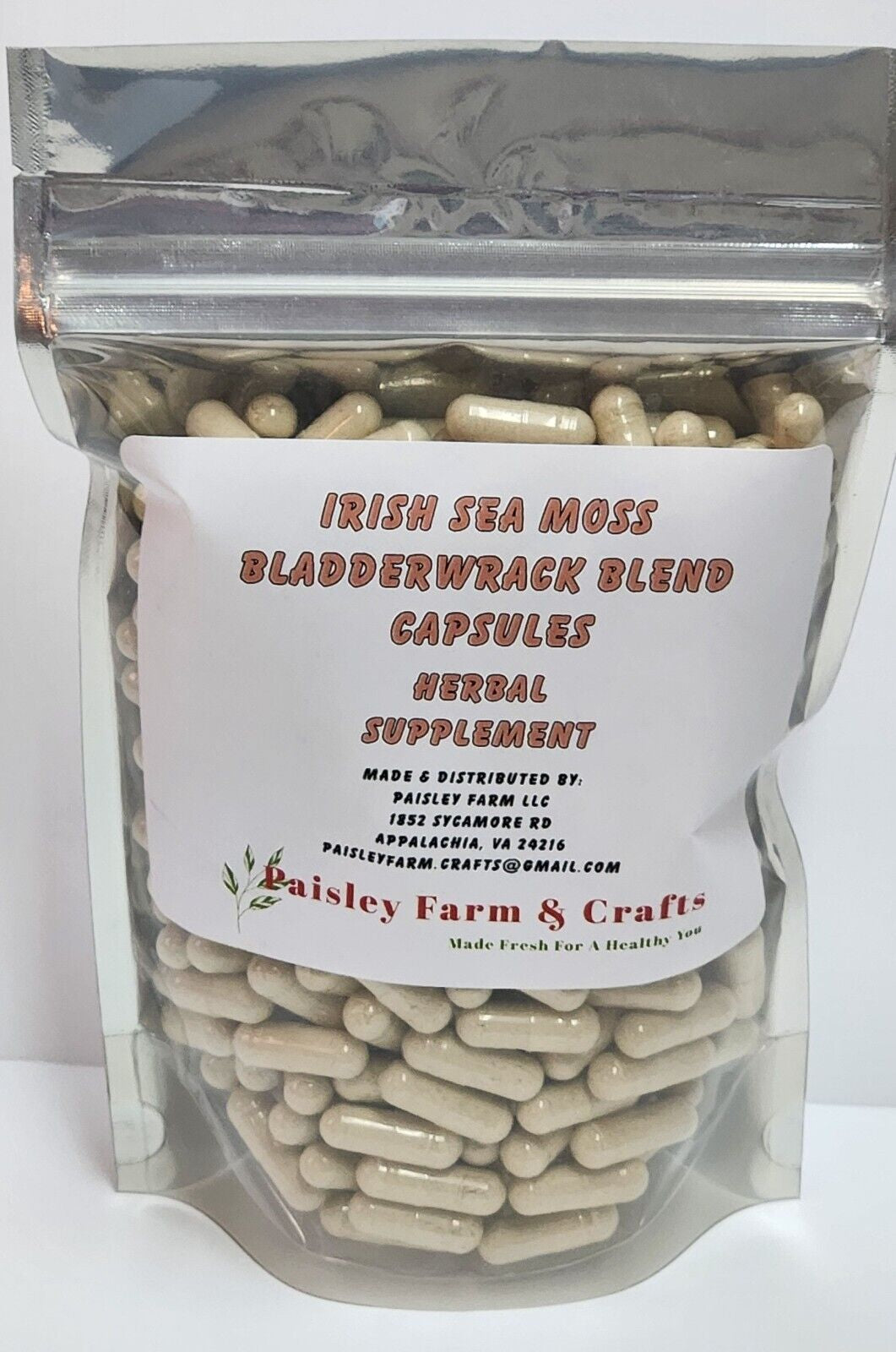 Irish Sea Moss and Bladderwrack Blend Powder Capsules 300 Pack