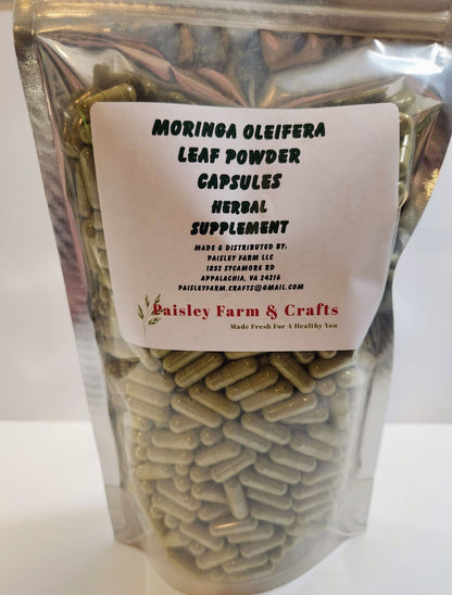 Moringa Oleifera Leaf Capsules NON GMO - All Natural - Made Fresh on Demand!