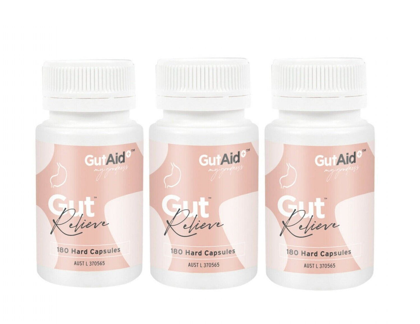 3 X Gutaid Gut Relieve 180 Capsules Gut Aid Enzymes Rescue Genuine N-Zymes