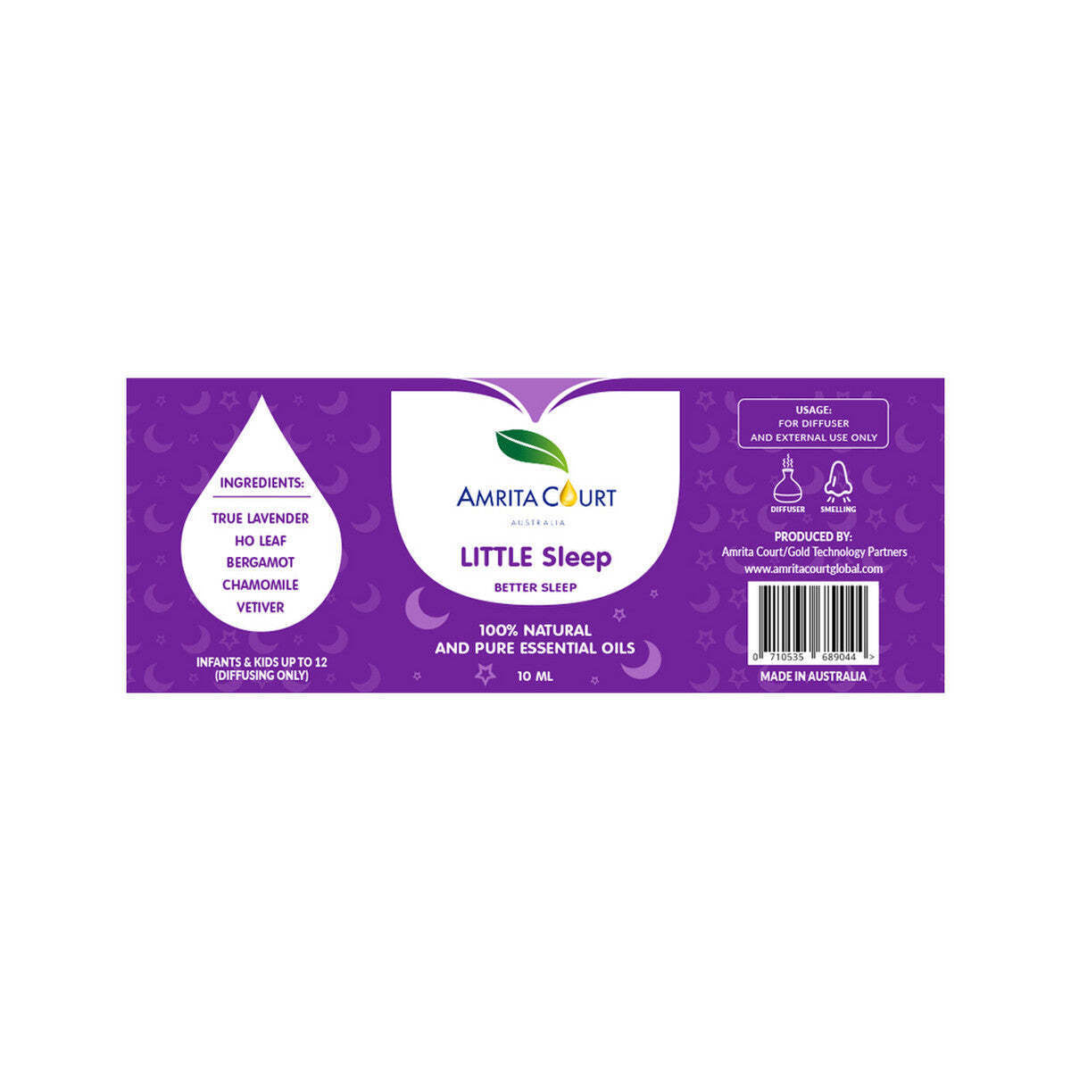 Amrita Court Little 100% Natural & Pure Essential Oil Blend Sleep 10Ml