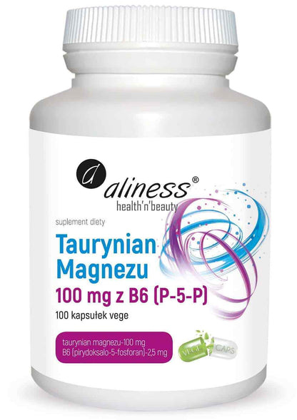 ALINESS Magnesium Taurate 100Mg + Vit B6 (P-5-P) 100 Cap