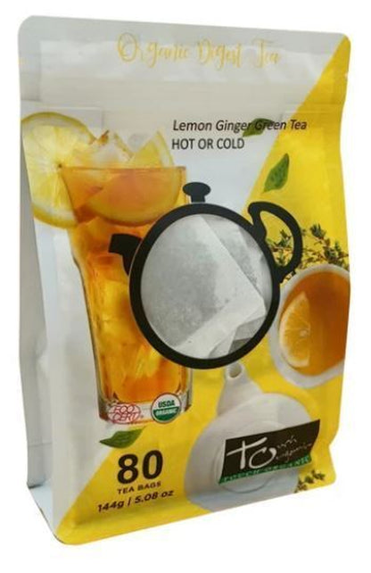 Touch Organic Lemon Ginger Green Tea 80 Count