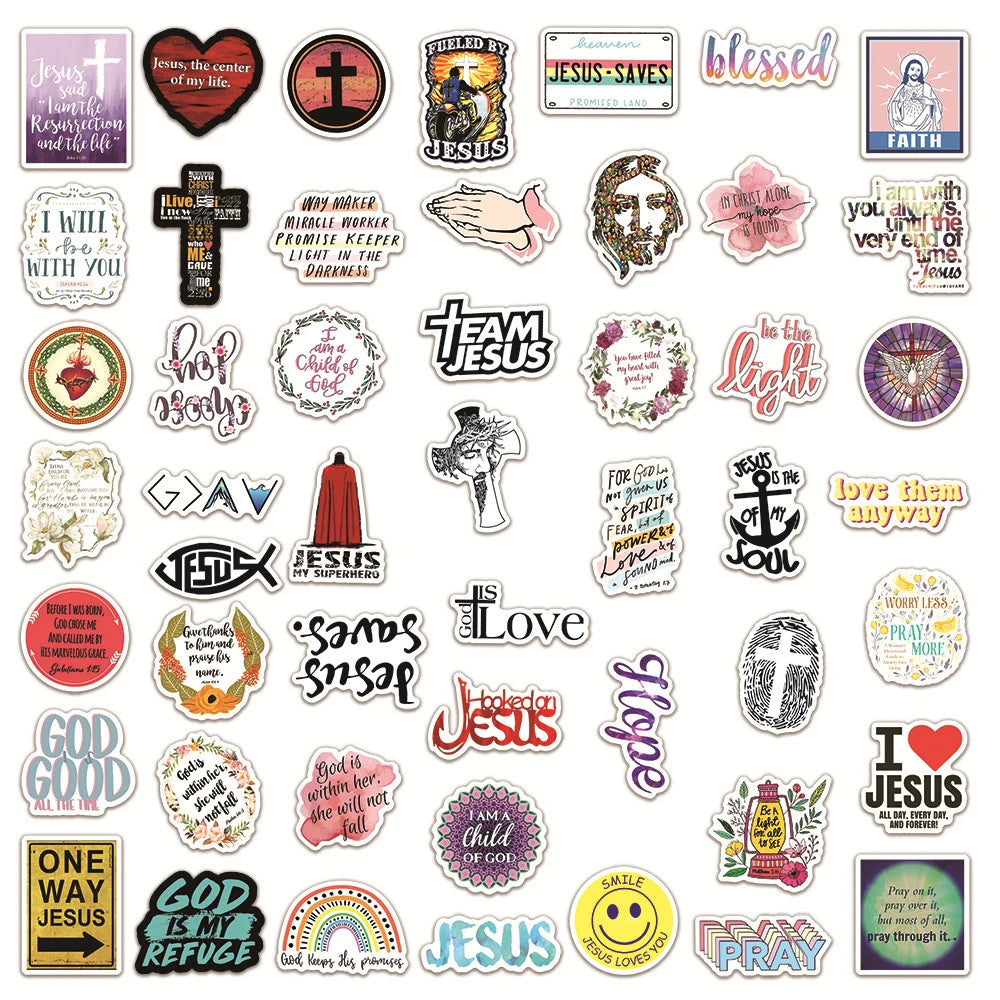 Bible Jesus Stickers, For Kids, Cards, Gifts, Car, Laptop, Faith Sticker Decals