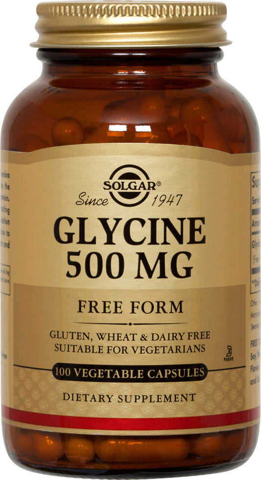 Glycine 500Mg 100 Vegetable Capsules Solgar