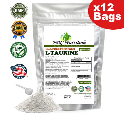 L-TAURINE Powder - 100% PURE L-TAURINE AMINO ACID POWDER USP GRADE MUSCLE ENERGY