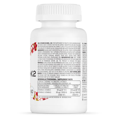 OSTROVIT Vitamin D3 8000 IU + K2 (Immunity Support) 60 Tablets