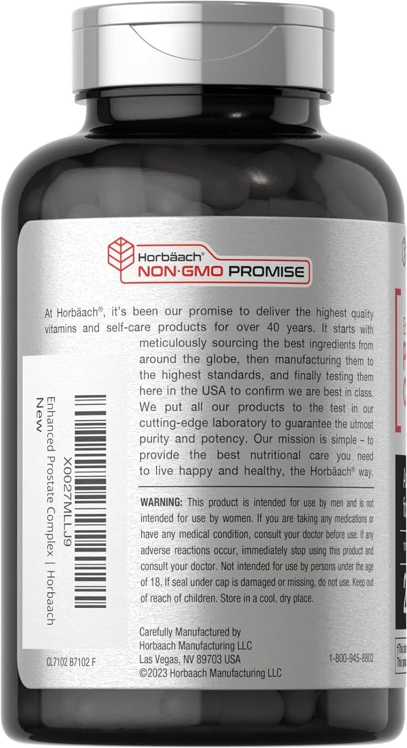 Enhanced Prostate Supplement for Men | 200 Capsules | Prostate Herbal Complex |