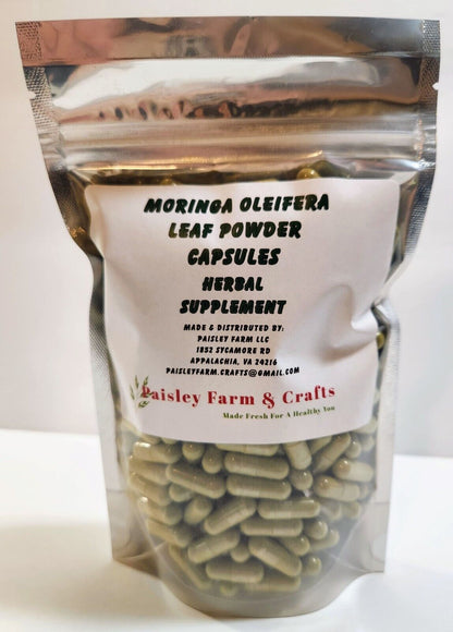 Moringa Oleifera Leaf Capsules NON GMO - All Natural - Made Fresh on Demand!