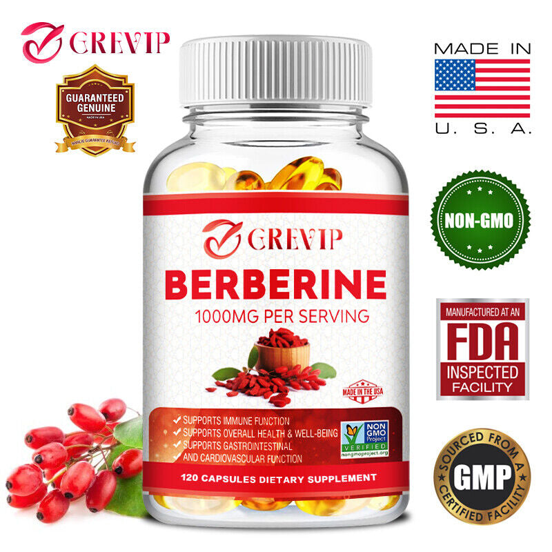 Berberine 1000Mg - Heart & Cardiovascular Health,Lower Blood Sugar & Cholesterol