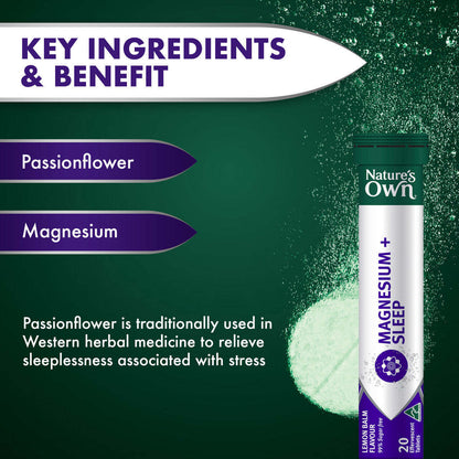 Nature'S Own Magnesium + Sleep Effervescent with Passionflower 20 Tablets