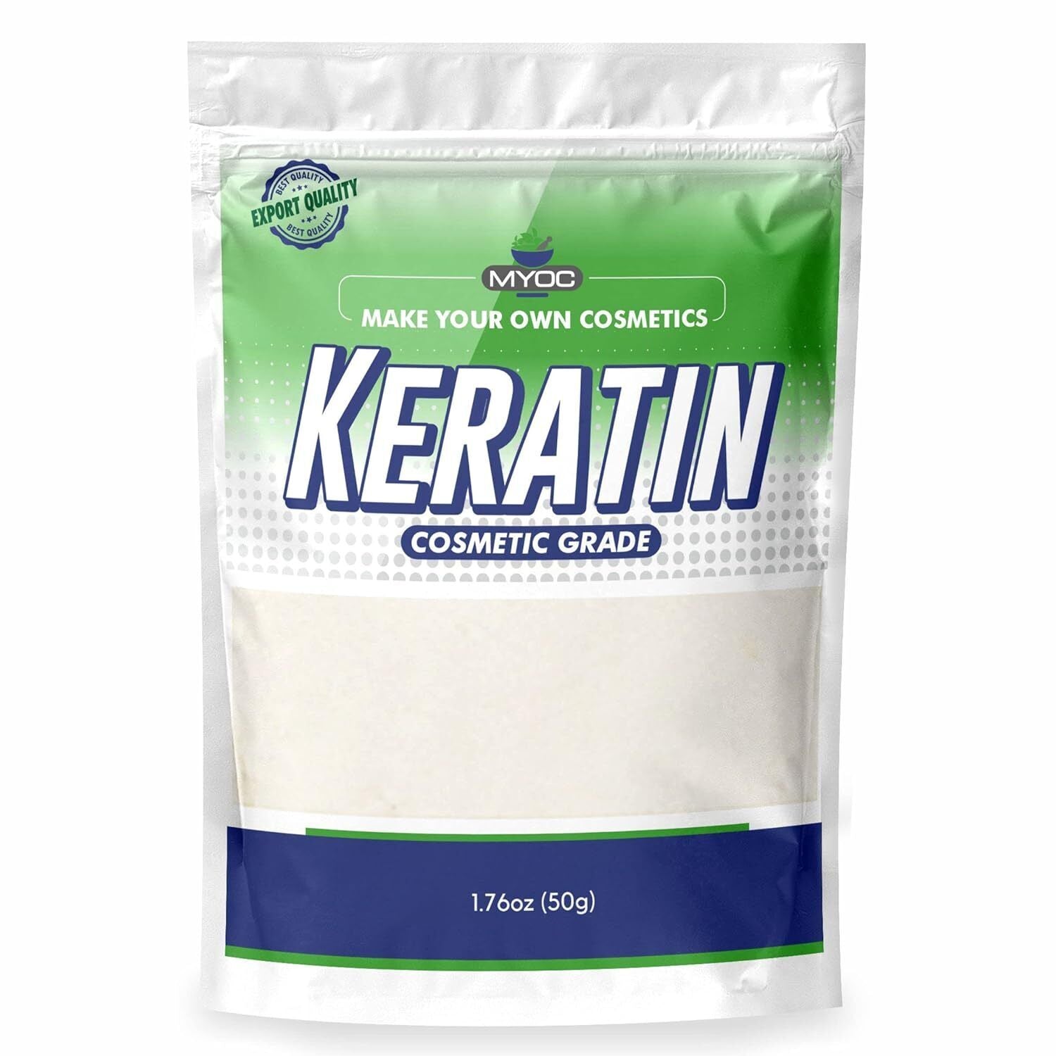 MYOC Keratin Powder, Cosmetic Grade for Hair and Nail Care - [50G/1.76Oz]