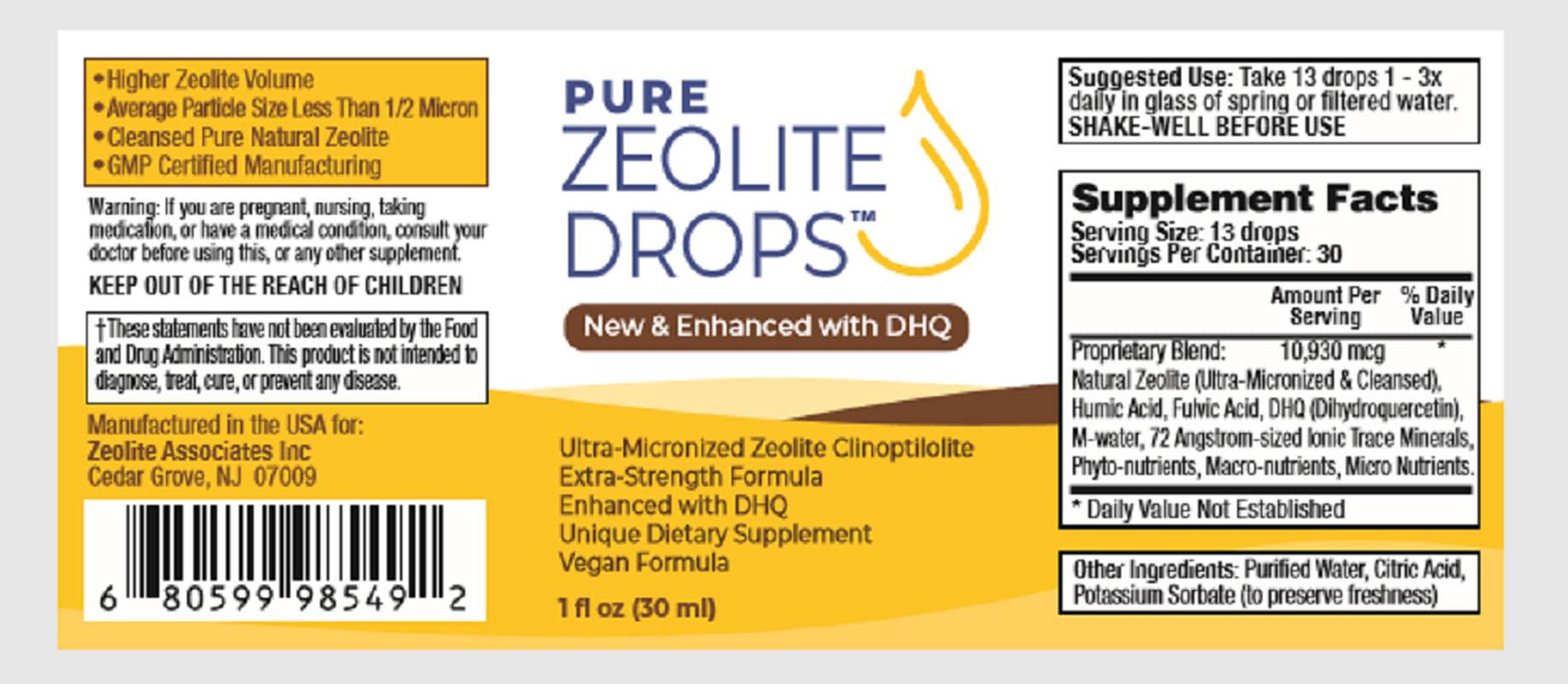 Liquified Zeolite Liquid EXTRA STRENGTH Drops 100% PURE Full Body Detox +