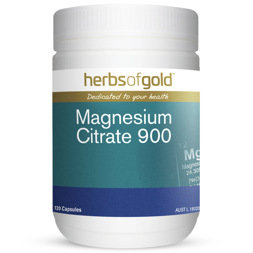 Herbs of Gold Magnesium Citrate 900 120 Capsules Supports Muscle Health