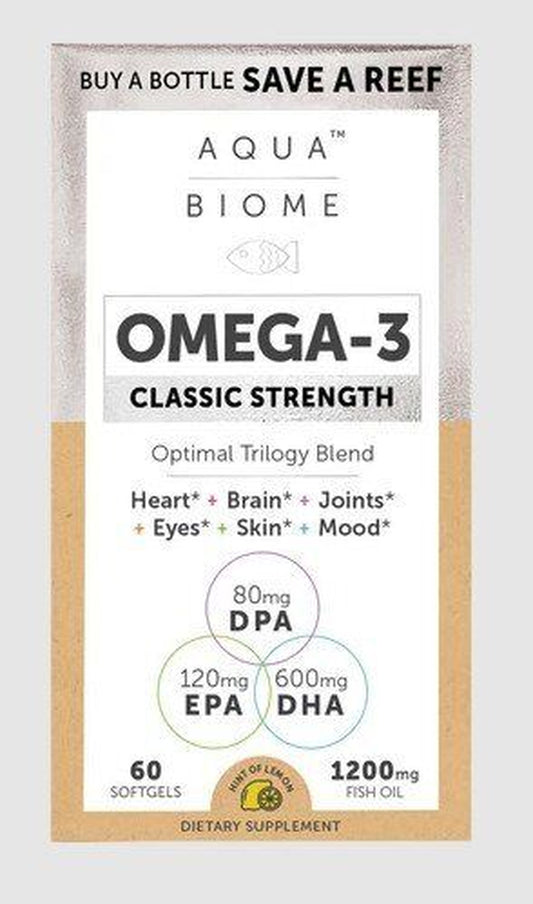 Enzymedica Aqua Biome Omega-3 Fish Oil Classic Strength 120 Capsule