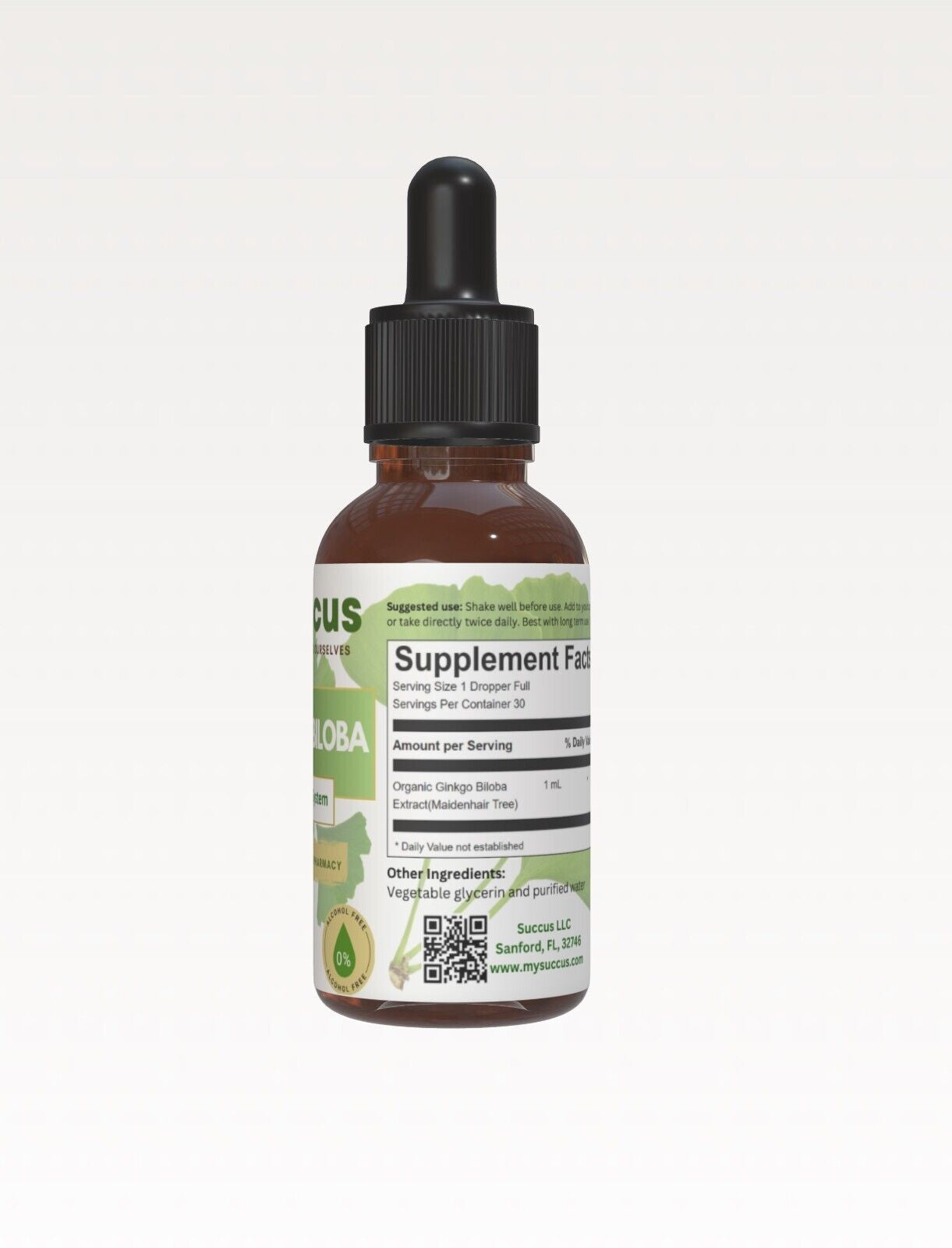 Ginkgo Biloba Tincture (Alcohol Free) - Memory & Focus