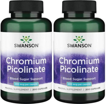 Swanson Chrome Picolinate 200Mcg 2 X 100 Capsules