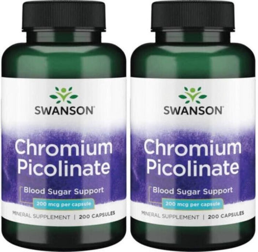 Swanson Chrome Picolinate 200Mcg 2 X 100 Capsules