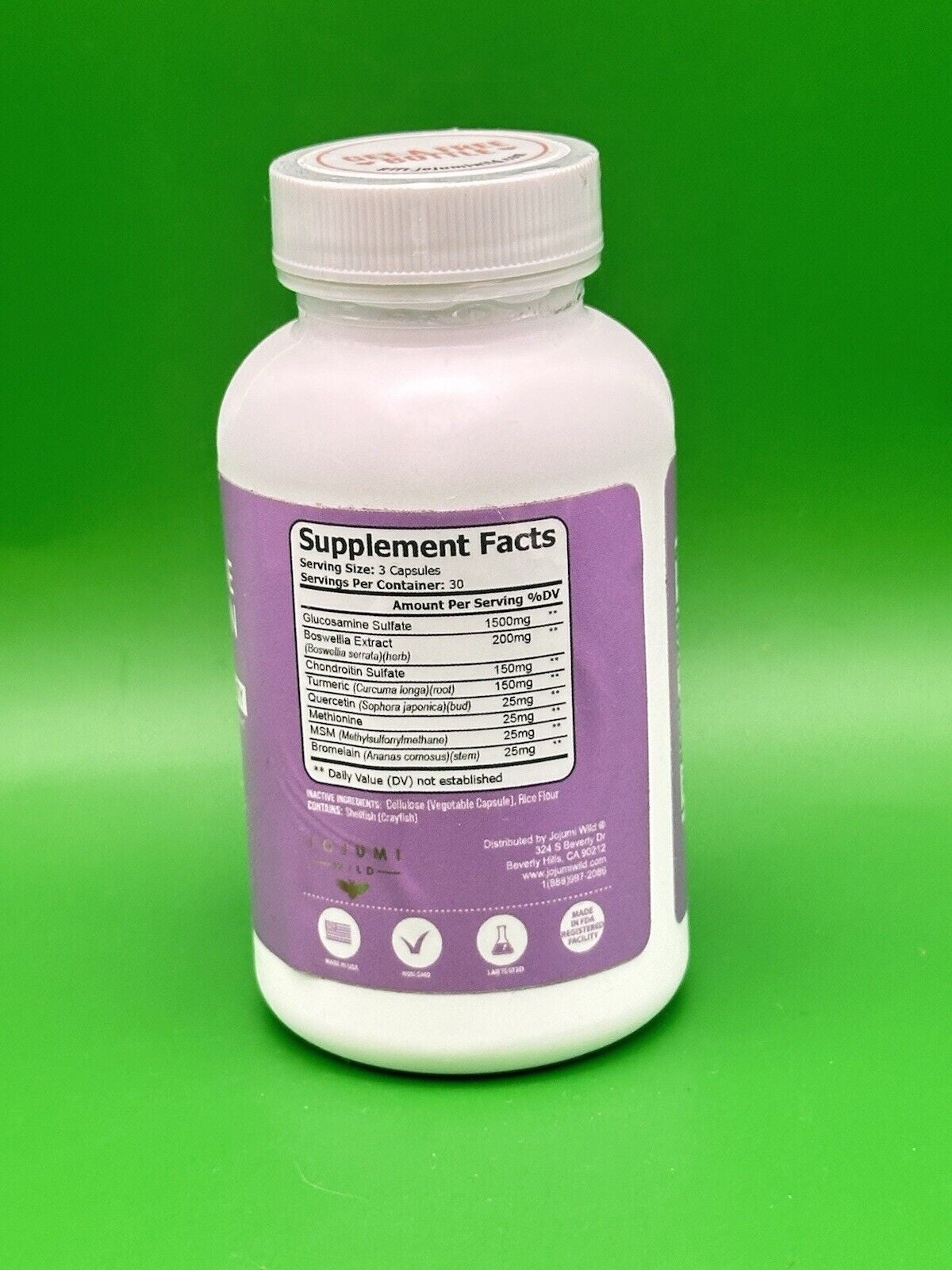 Glucosamine Chondroitin Turmeric MSM Triple Strength Joint Support 1500Mg