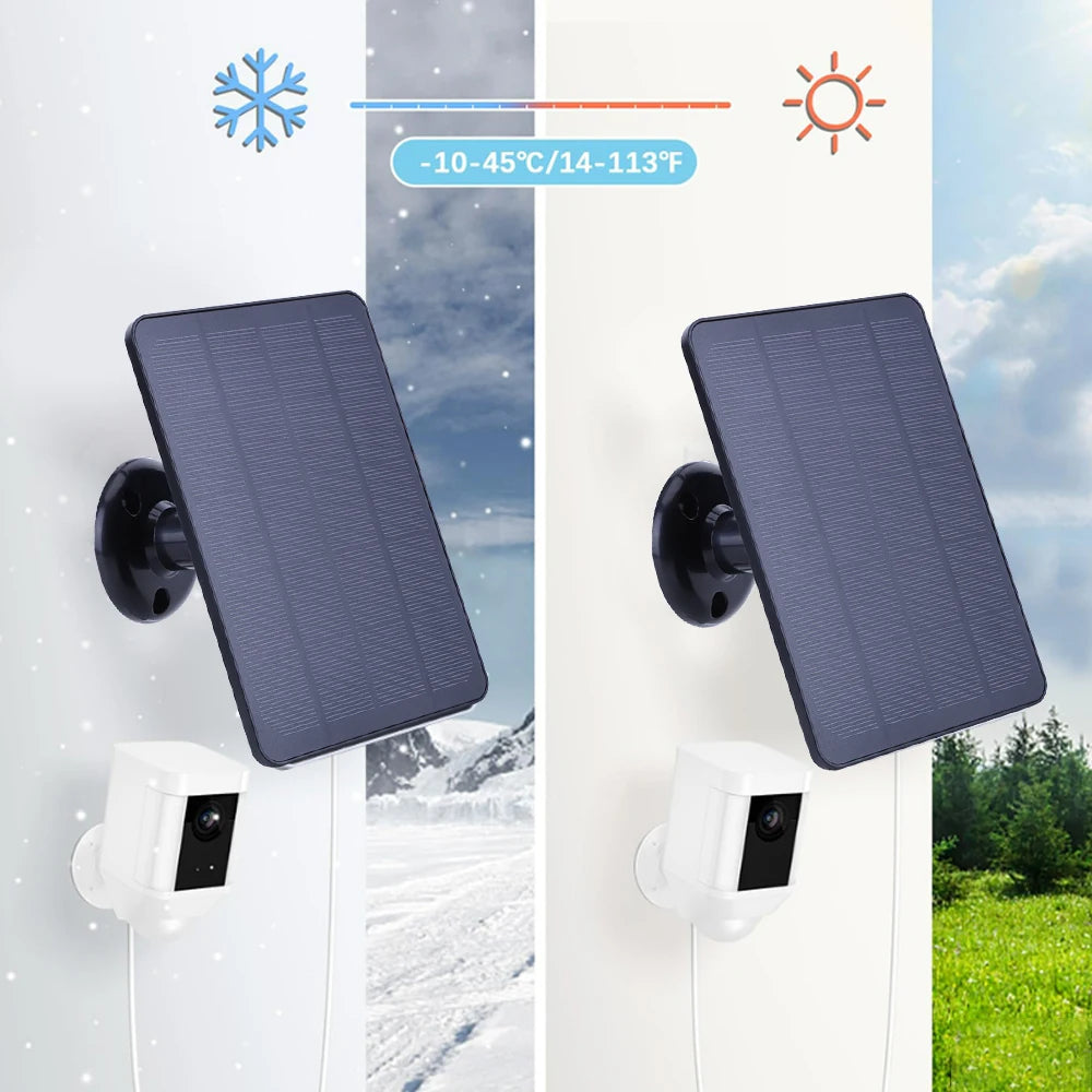 20W Solar Panel Kit with 3M Charging Wire Waterproof Adjustable Wall Mount Bracket for Ring Spotlight Camera/Ring Stick up Cam