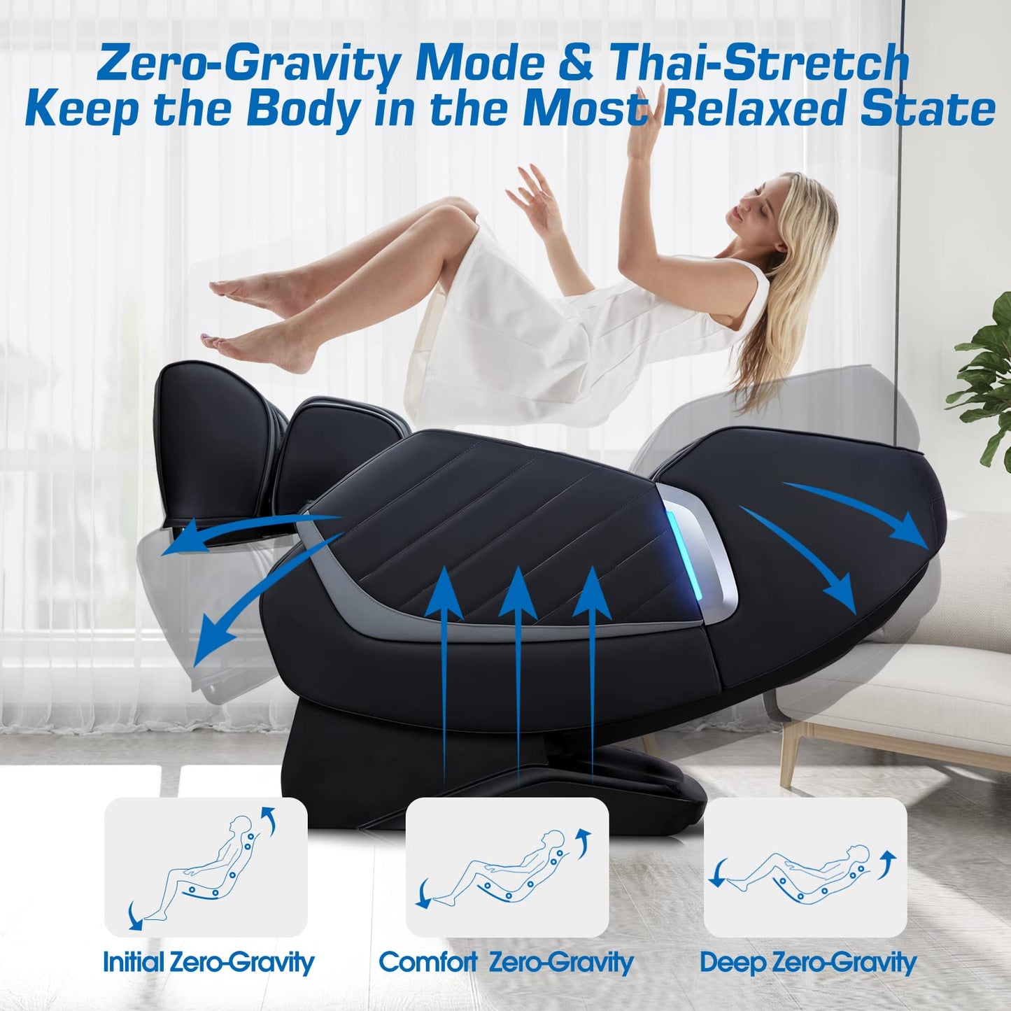 Massage Chair Zero Gravity Full Body Recliner Air Pressure SL Track