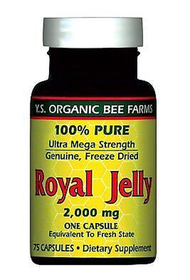 YS Eco Bee Farms 100% Pure Freeze Dried Fresh Royal Jelly - 2000 Mg 75 Capsule