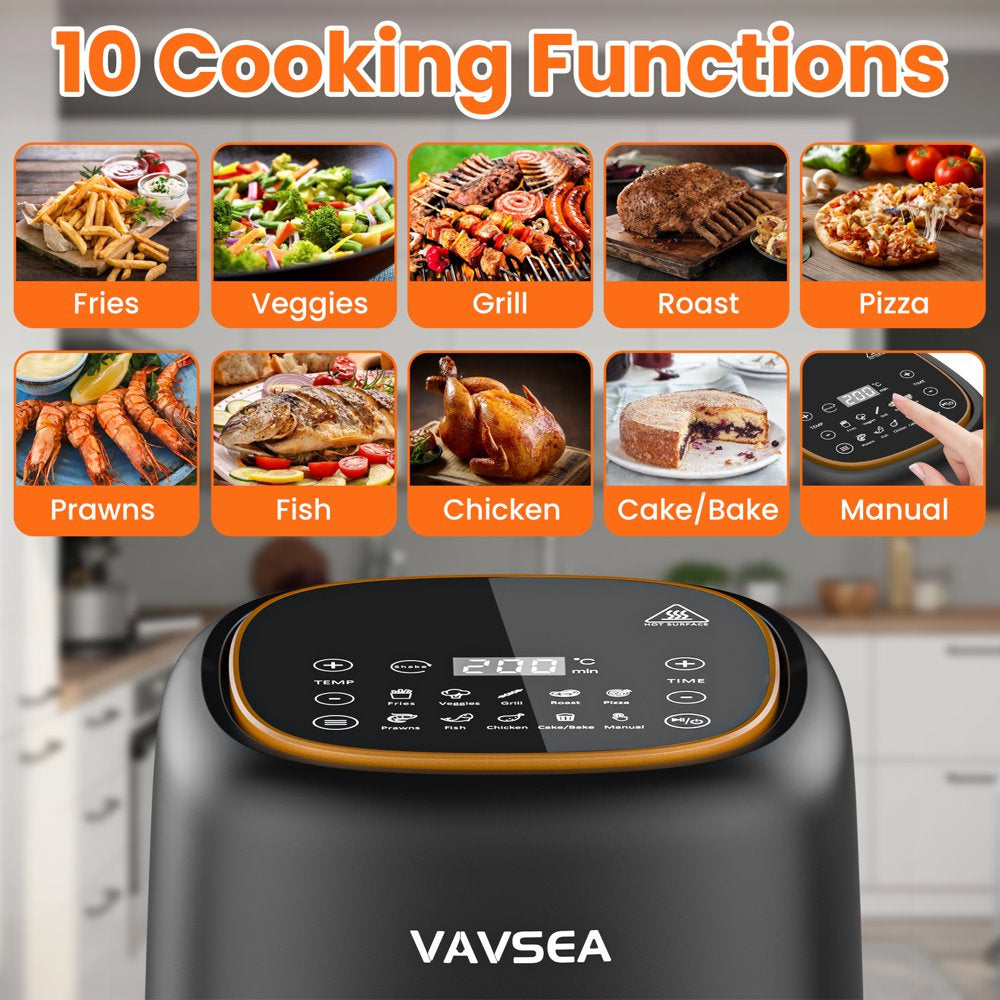 6.5QT Air Fryer with Visible Cooking Window, 10-In-1 Digital Touch Large Airfrye