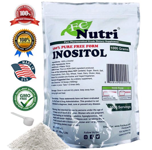 2.2Lb (1000G) 100% PURE INOSITOL POWDER PHARMACEUTICAL GRADE MOOD STRESS ANXIETY