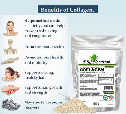 Two 1Lb (16 Oz)Collagen Peptides Hydrolyzed Anti-Aging Grass Fed Protein Powder