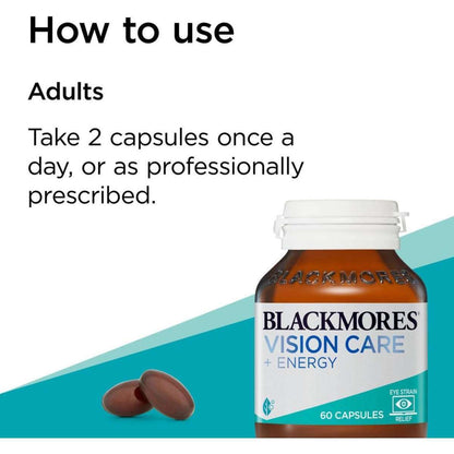 Blackmores Vision Care + Energy 60 Tablets