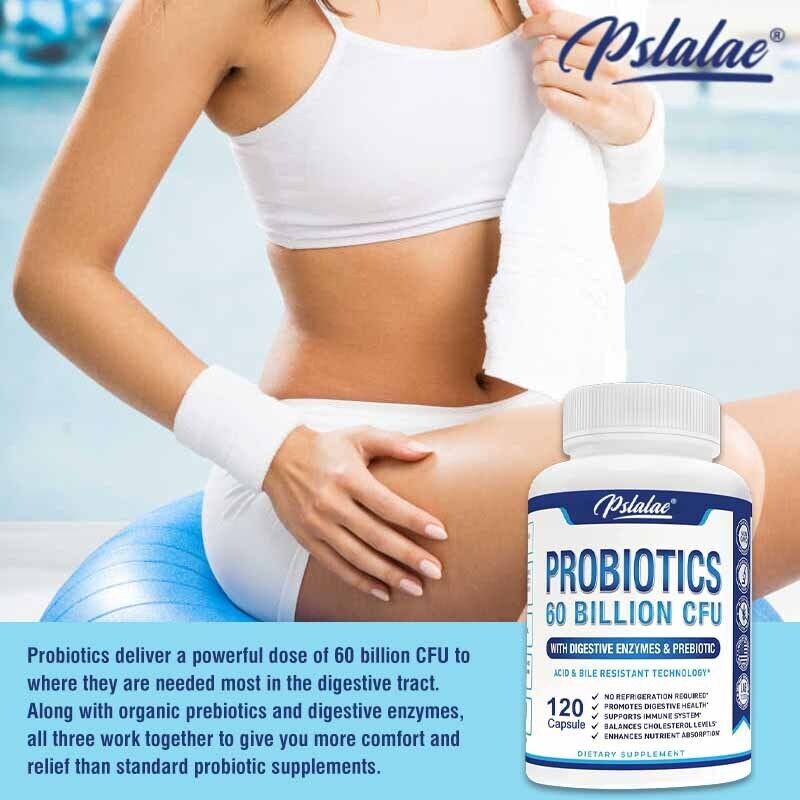 Probiotics 60 Billion CFU Capsules - Promote Digestive Health, Immune Support