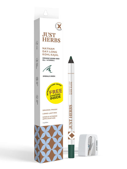 Just Herbs Organic 2 in 1 Pigmented & Waterproof Pencil Eyeliner Long Lasting