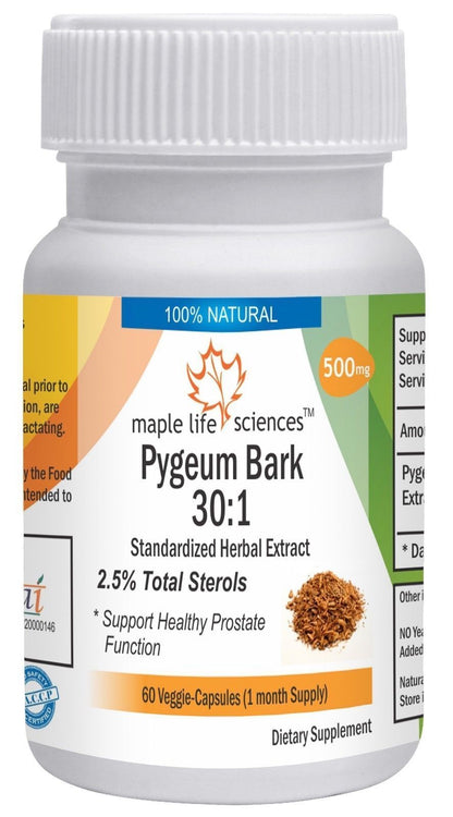 Pygeum Bark Extract Capsules 30:1 High Quality Support Healthy Prostate