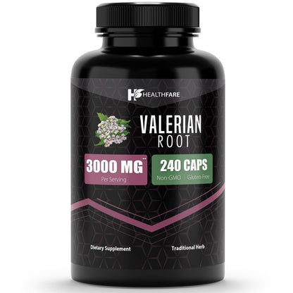 Valerian Root Capsules 240 Pills 3000Mg Highest Potency Sleep Aid USA