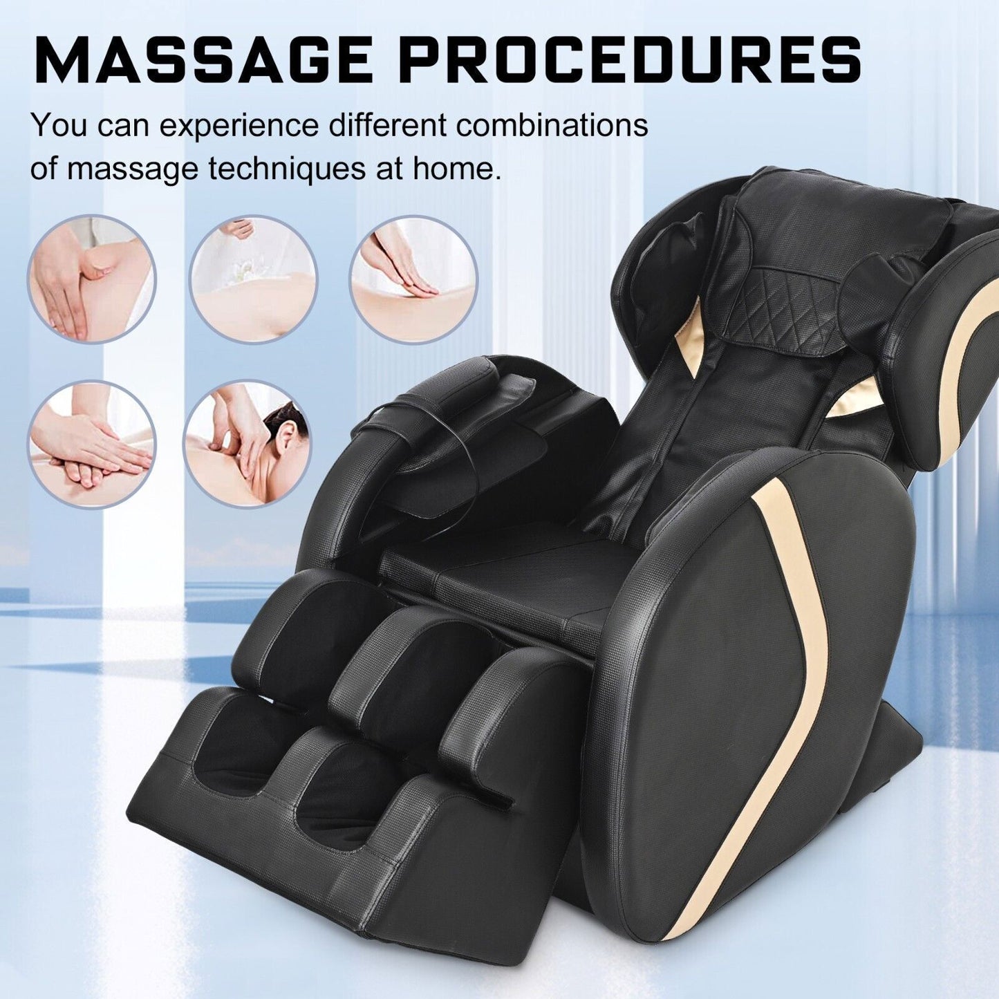 Full Body Shiatsu Massage Chair Air Pressure Recliner ZERO GRAVITY W/Foot Airbag