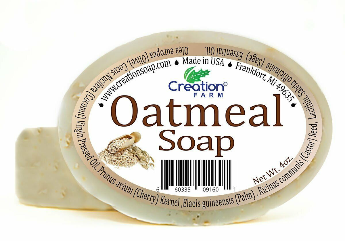 Oatmeal Soap - 100% Pure Botanical Soap 4 Oz Bar (Two 4 Oz Bar Pack) from Creati