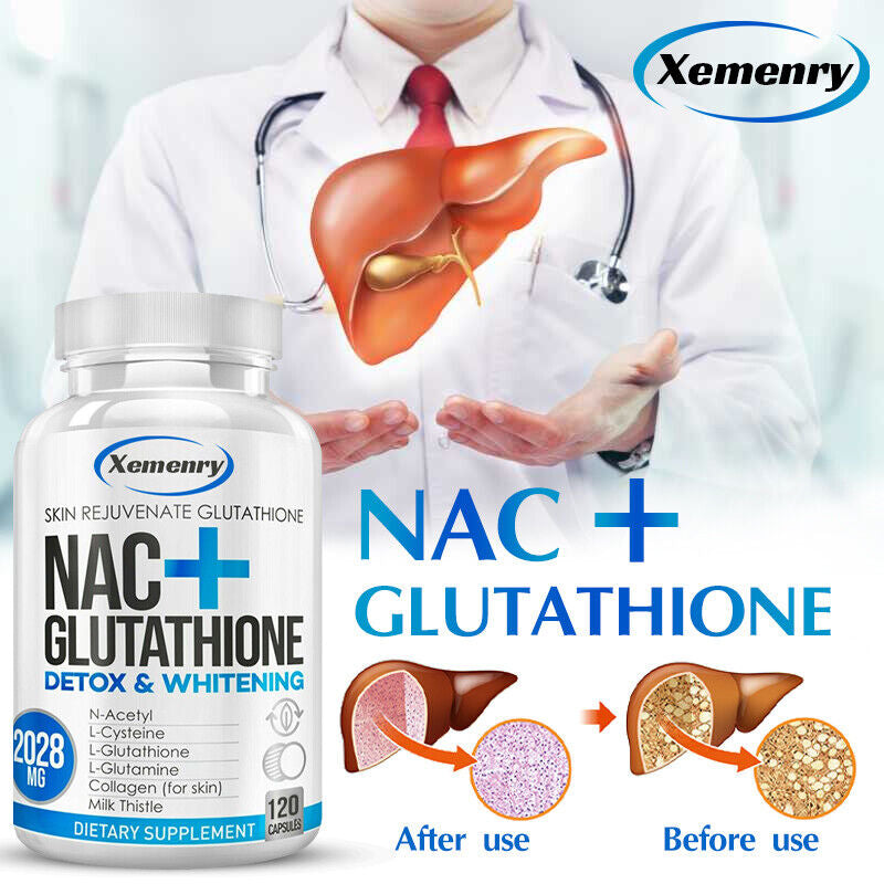 NAC+ Glutathione -Supports Liver & Respiratory Health, Anti-Aging - Antioxidants