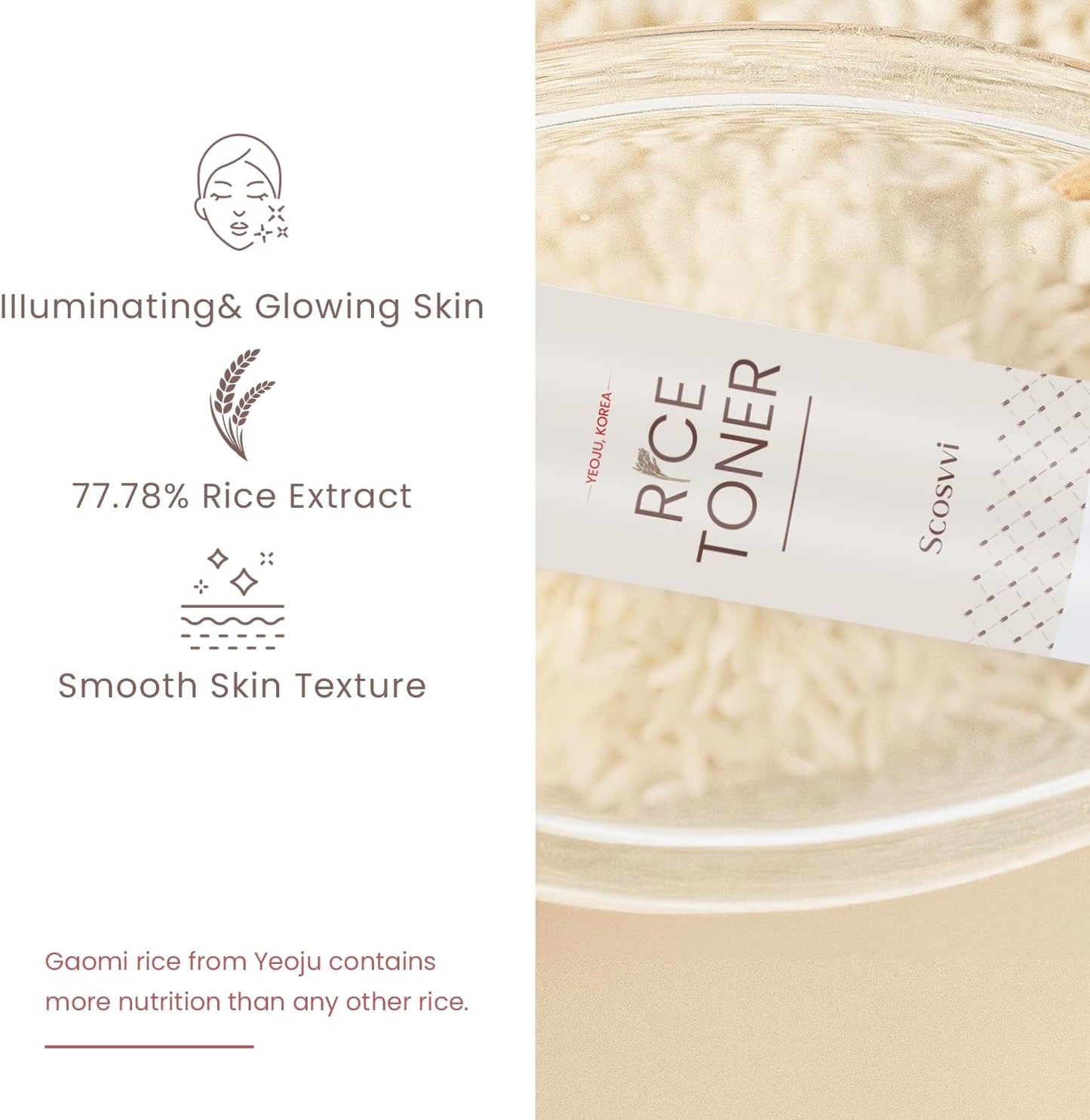 From Korean Toner, Rice Toner for Face Korean Skin Care, 77.78% Rice Extract Fro