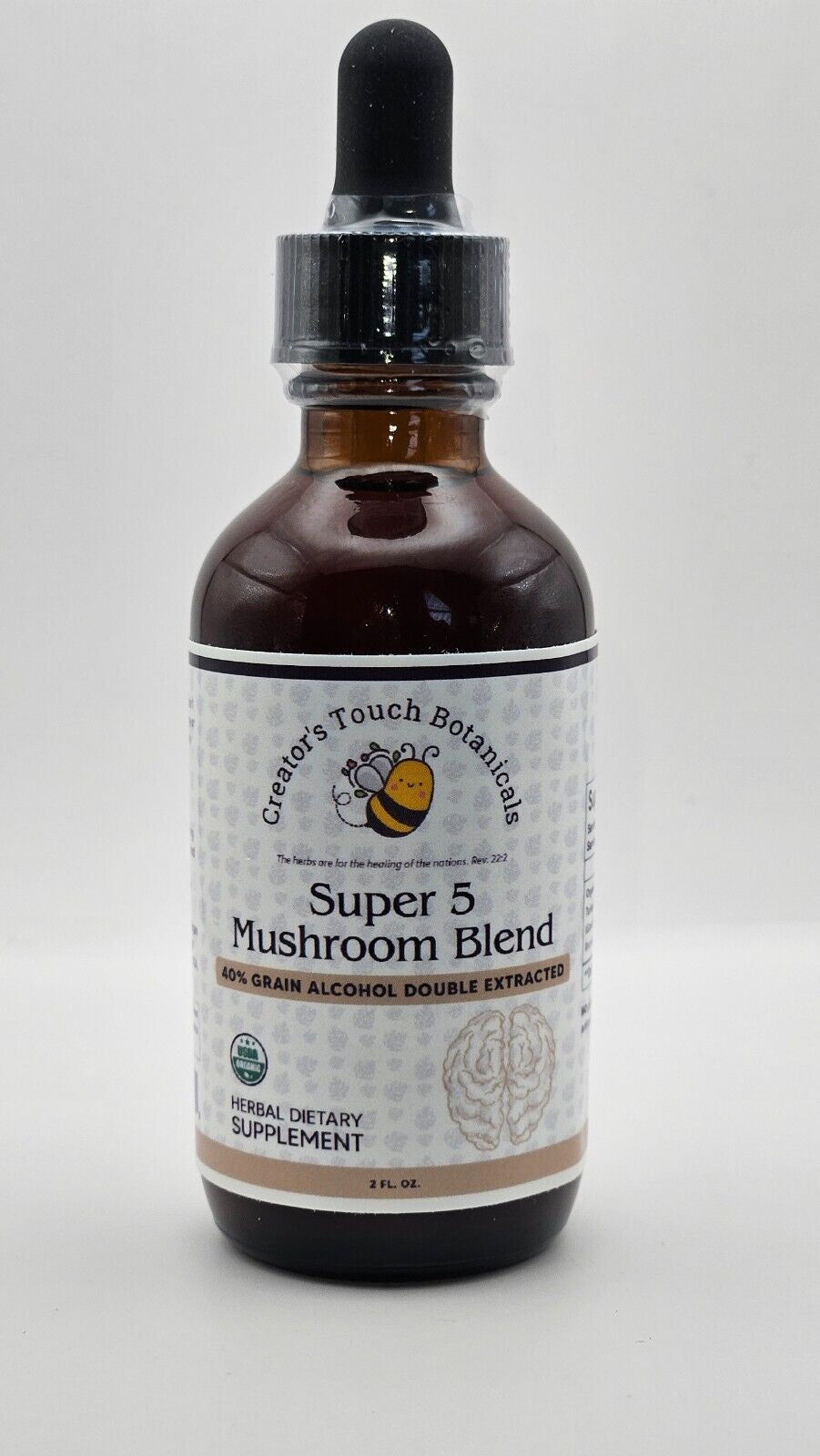 Super 5 Mushroom Blend, Turkey Tail, Reishi, Lions Mane, Chaga, Maitake 1 or 2Oz