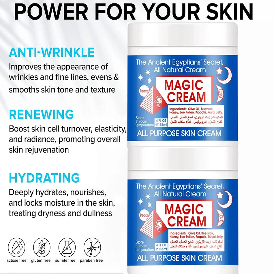 2Pcs*118G Magic Facial Cream All Purpose Skin Face Cream anti Aging Wrinkle Remover Moisturizing Nourishing Cracked Repair