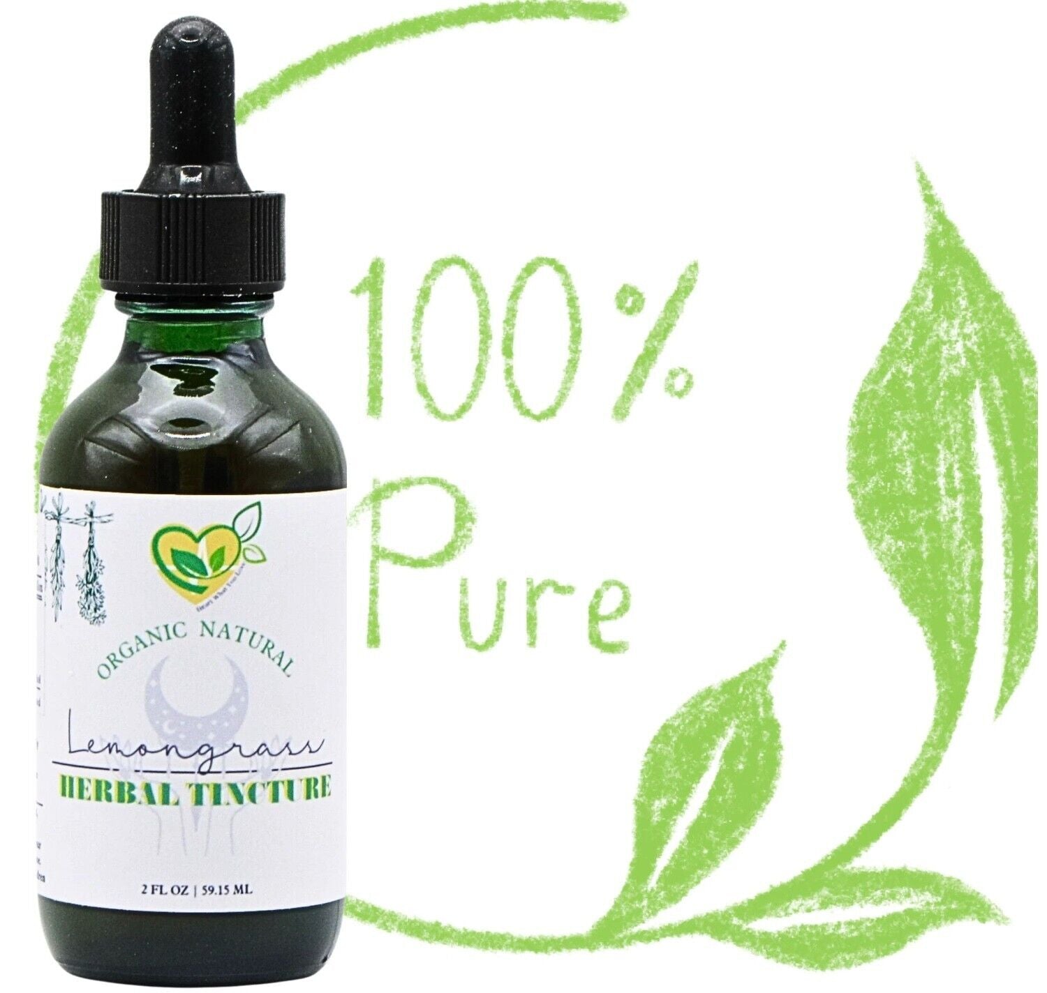 Lemongrass Tincture Power Liquid Herb Drops Natural Organic Weight Loss 2 Oz