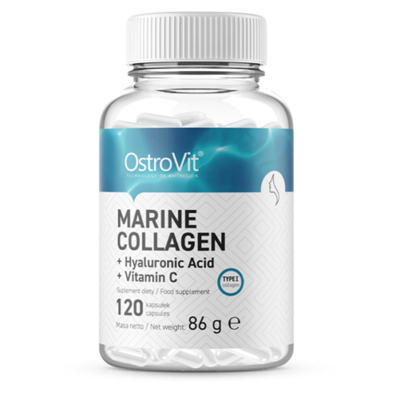 Ostrovit Marine Collagen with Hyaluronic Acid and Vitamin C 120 Capsules HIT