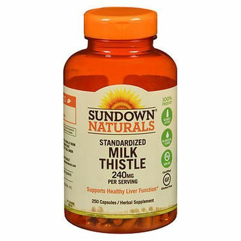 Sundown Naturals Standardized Milk Thistle Capsules 250 Caps