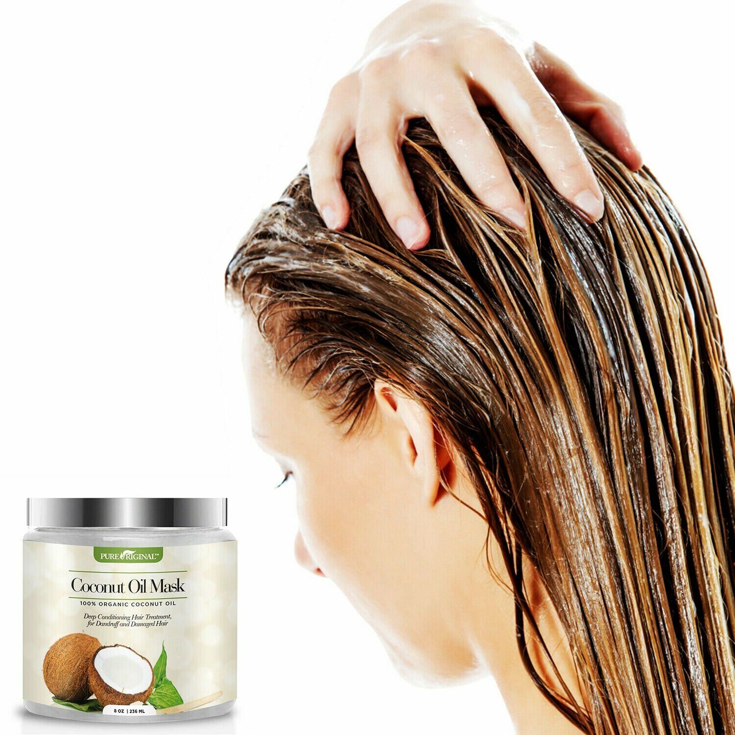 Pure Original Organic Coconut Oil Hair Mask (8 Fl. Oz.) (1 Pack)