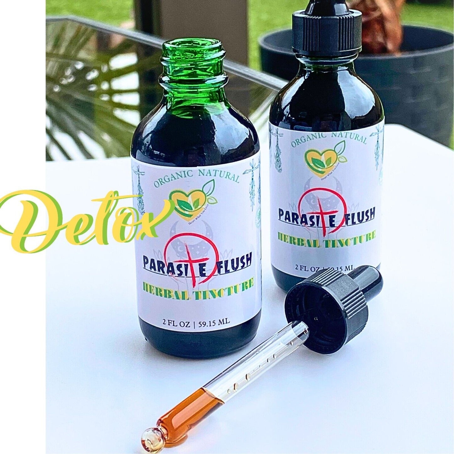 Parasite Flush Tincture Organic Liquid Herbal Drops Detox 2 FL OZ Concentrated