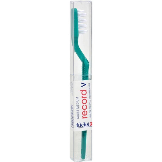 Fuchs Tooth Brush-Record V Nylon Bristle - Medium Adult 1 Ea Brush